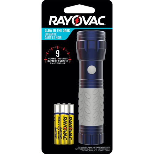 Rayovac Mini LED Flashlight with Glow in the Dark Rubber Grip, 3 AAA Batteries Included EasyOptionXY LLC