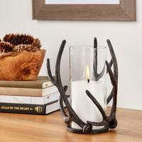Mainstays Rustic Antler Hurricane Candle Holder, Black EasyOptionXY LLC
