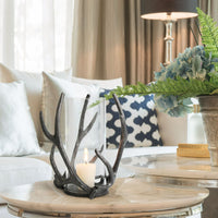 Mainstays Rustic Antler Hurricane Candle Holder, Black EasyOptionXY LLC