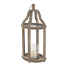 DecMode Brown Reclaimed Wood Beaded Decorative Candle Lantern EasyOptionXY LLC
