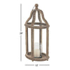 DecMode Brown Reclaimed Wood Beaded Decorative Candle Lantern EasyOptionXY LLC