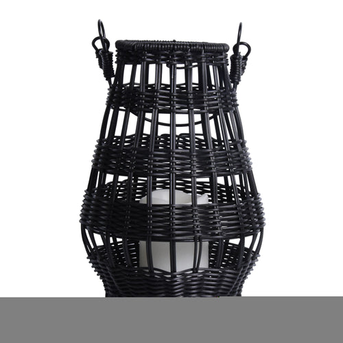 Better Homes & Gardens Decorative Black Rattan Battery Powered Outdoor Lantern with Removable LED Candle EasyOptionXY LLC