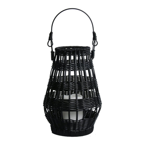 Better Homes & Gardens Decorative Black Rattan Battery Powered Outdoor Lantern with Removable LED Candle EasyOptionXY LLC