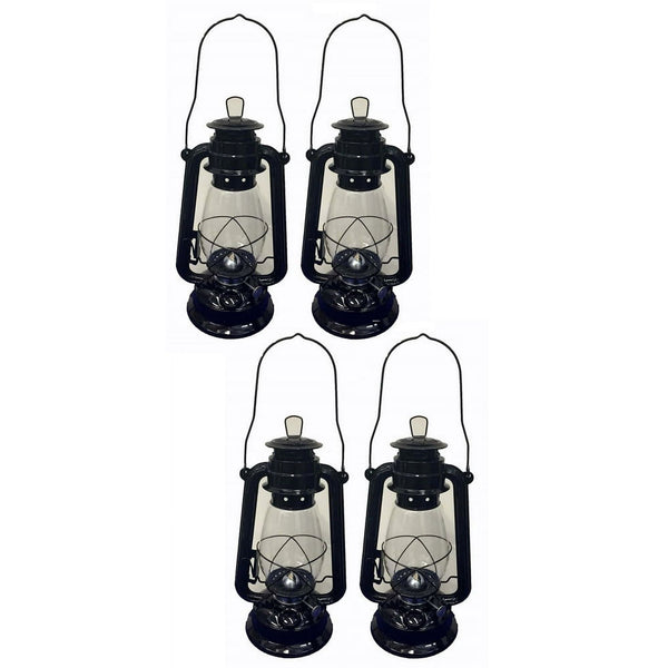 Lot of 4 - 12 Inch Black Hurricane Kerosene Lantern Light Table Decorative Lamp EasyOptionXY LLC