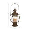 DecMode Brown Metal Decorative Candle Lantern with Handle EasyOptionXY LLC
