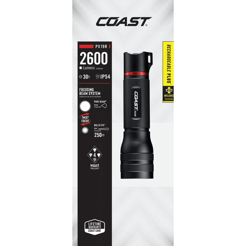 COAST PX19R Rechargeable Plus 2600 Lumen Handheld LED Flashlight, 5.7 oz. EasyOptionXY LLC