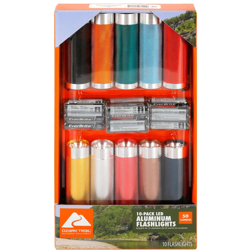 Ozark Trail LED Flashlights, 10-pack, 50 Lumens, Multicolor EasyOptionXY LLC