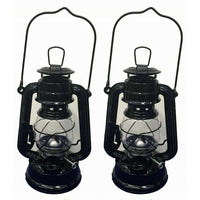 Lot of 2 - 8 Inch Black Hurricane Kerosene Oil Lantern Hanging Light / Lamp EasyOptionXY LLC