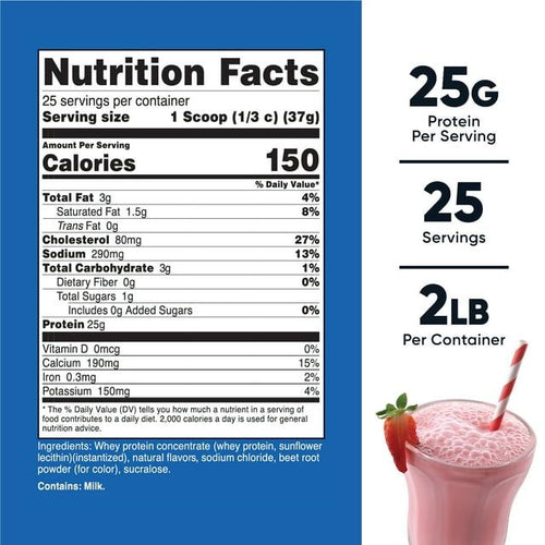 Nutricost Whey Protein Concentrate Powder (Strawberry Milkshake) 2LBS - Non-GMO EasyOptionXY LLC