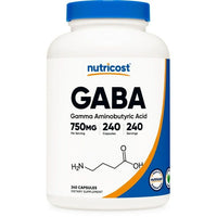 Nutricost GABA (Gamma Aminobutyric Acid) 750mg, 240 Capsules - Non-GMO, Gluten Free Supplement EasyOptionXY LLC