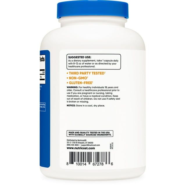 Nutricost GABA (Gamma Aminobutyric Acid) 750mg, 240 Capsules - Non-GMO, Gluten Free Supplement EasyOptionXY LLC