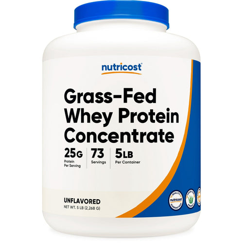 Nutricost Grass-Fed Whey Protein Concentrate Powder (Unflavored) 5LBS EasyOptionXY LLC