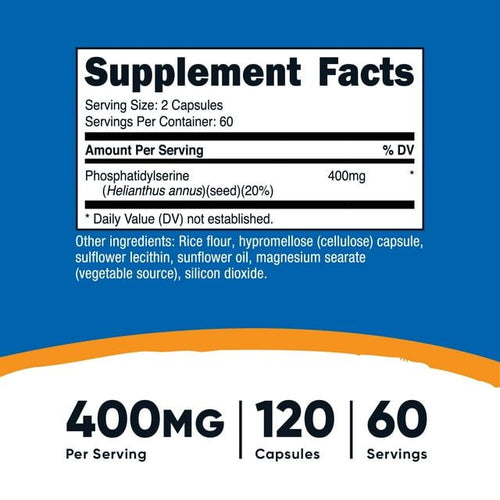 Nutricost Phosphatidylserine 400mg, 120 Capsules - 30 Servings, Non-GMO & Gluten Free Supplement EasyOptionXY LLC