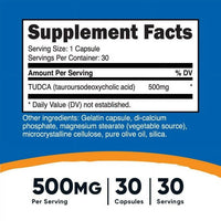 Nutricost Tudca 500mg, 30 Capsules (Tauroursodeoxycholic Acid) - Gluten Free, Non-GMO Supplement EasyOptionXY LLC