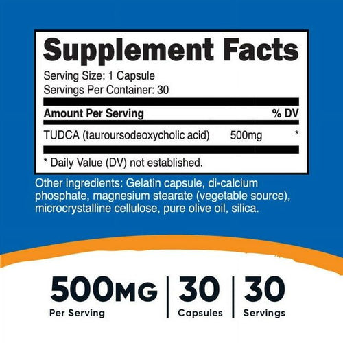 Nutricost Tudca 500mg, 30 Capsules (Tauroursodeoxycholic Acid) - Gluten Free, Non-GMO Supplement EasyOptionXY LLC