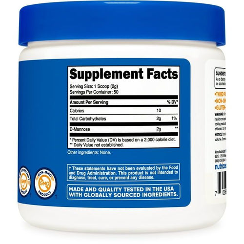 Nutricost D-Mannose Powder 100 Grams (50 Servings) - Non-GMO Supplement EasyOptionXY LLC