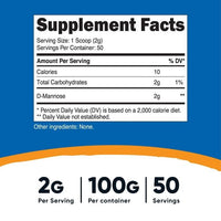 Nutricost D-Mannose Powder 100 Grams (50 Servings) - Non-GMO Supplement EasyOptionXY LLC