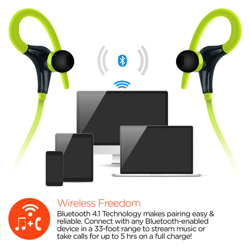 HyperGear Marathon Sport Wireless Bluetooth Earphones (MARPHONES-PRNT) Jupiter Gear