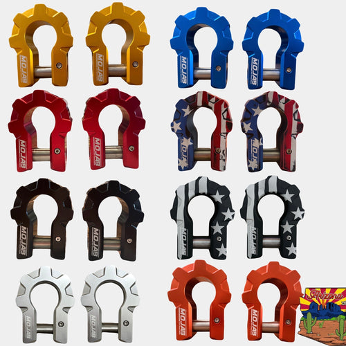 3/4'' Extreme duty Aluminum D-Shackle set (9T) (LIFETIME WARRANTY*) MOJAB OFFROAD