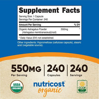 Nutricost Astragalus Capsules 550mg, 240 Capsules - Vegetarian, Non-GMO and Gluten Free Supplement EasyOptionXY LLC