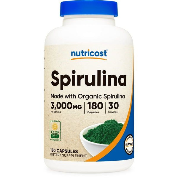 Nutricost Spirulina 3,000mg, 180 Capsules - Supplement Made With Organic Spirulina EasyOptionXY LLC