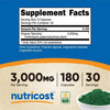Nutricost Spirulina 3,000mg, 180 Capsules - Supplement Made With Organic Spirulina EasyOptionXY LLC