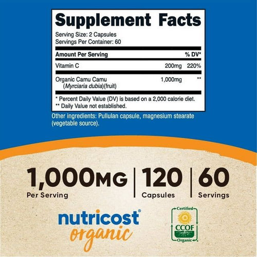 Nutricost Camu Camu 1000mg, 120 Capsule - Supplement made with Organic Camu Camu EasyOptionXY LLC