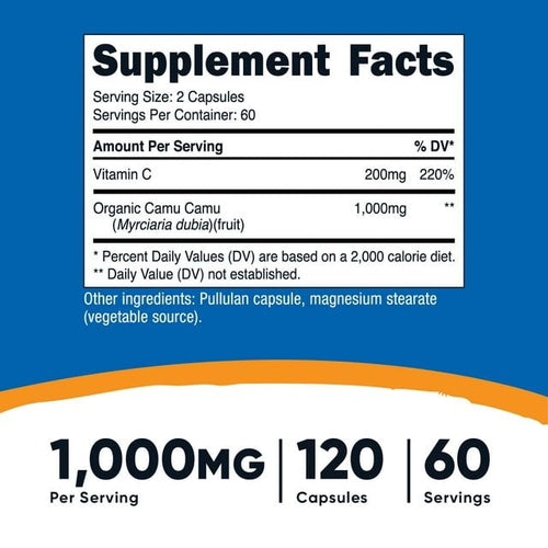 Nutricost Camu Camu 1000mg, 120 Capsule - Supplement made with Organic Camu Camu EasyOptionXY LLC