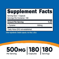Nutricost L-Tyrosine 500mg, 180 Capsules - Non-GMO & Gluten Free Supplement EasyOptionXY LLC