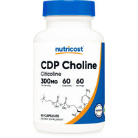Nutricost CDP Choline, Citicoline, 300mg, 60 Vegetarian Capsules - Non-GMO Supplement EasyOptionXY LLC