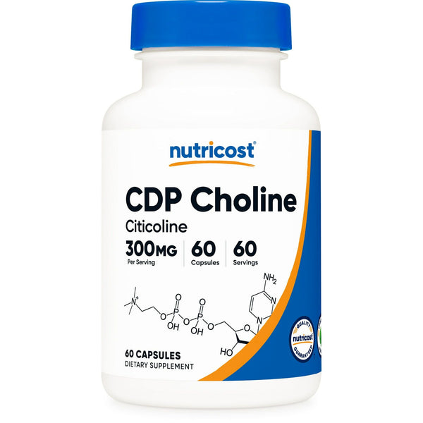 Nutricost CDP Choline, Citicoline, 300mg, 60 Vegetarian Capsules - Non-GMO Supplement EasyOptionXY LLC