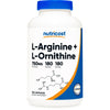 Nutricost L-Arginine L-Ornithine 750mg, 180 Capsules, Supplement EasyOptionXY LLC