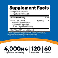 Nutricost Valerian Root Capsules (4000mg) 120 Capsules - Gluten Free Supplement EasyOptionXY LLC