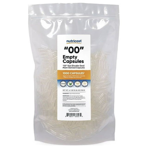 Nutricost Empty Capsules Size 00 Vegan - 1,000 Clear Empty Plant-Based Capsules EasyOptionXY LLC