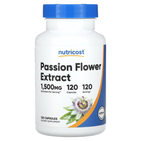 Nutricost Passion Flower Extract (1,500mg Equivalent) 120 Capsules - Non-GMO Supplement EasyOptionXY LLC