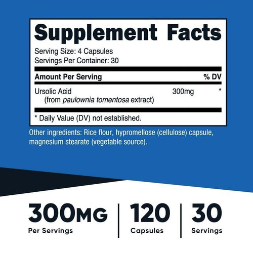 Nutricost Ursolic Acid 300mg, 120 Capsules - Non GMO, Gluten Free Supplement EasyOptionXY LLC