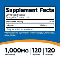Nutricost L-Glycine 1000mg, 120 Capsules, Vegetarian, Non-GMO and Gluten Free Supplement EasyOptionXY LLC