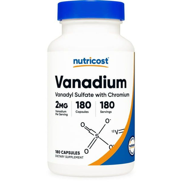 Nutricost Vanadium With Chromium Supplement 2mg 180 Vegetarian Capsules EasyOptionXY LLC