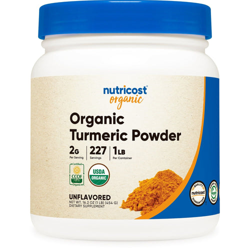 Nutricost Organic Turmeric Root Powder 1 LB - Certified USDA Organic, Food Grade Herbal Supplement EasyOptionXY LLC