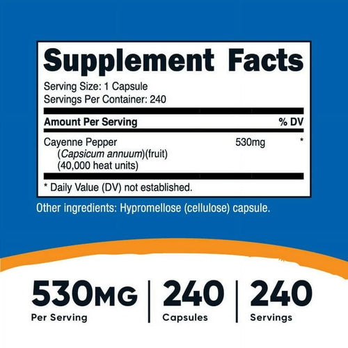 Nutricost Cayenne Pepper 530mg, 240 Capsules - Gluten Free, Non-GMO Supplement EasyOptionXY LLC