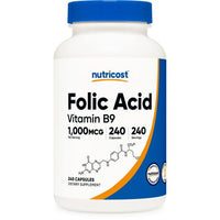 Nutricost Folic Acid (Vitamin B9) 1000 mcg, 240 Capsules - Gluten Free, Non-GMO Supplement EasyOptionXY LLC
