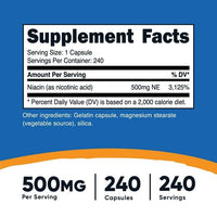 Nutricost Niacin (Vitamin B3) 500mg, 240 Capsules - Gluten Free and Non-GMO Supplement EasyOptionXY LLC