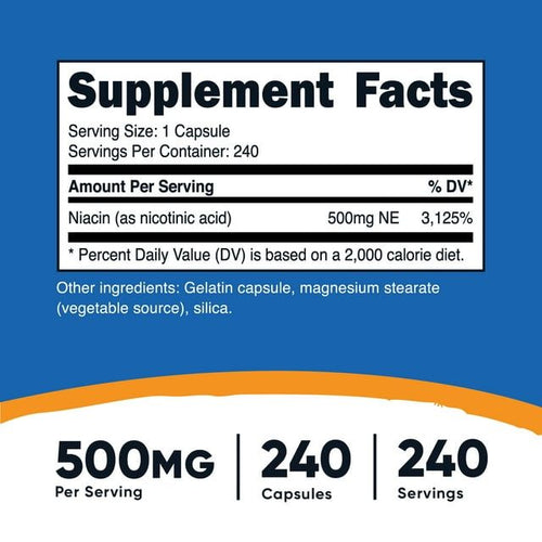 Nutricost Niacin (Vitamin B3) 500mg, 240 Capsules - Gluten Free and Non-GMO Supplement EasyOptionXY LLC