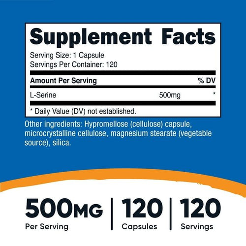 Nutricost L-Serine 500mg, 120 Capsules - Vegetarian, Non-GMO, Gluten Free Supplement EasyOptionXY LLC