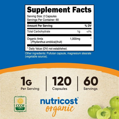 Nutricost Amla 1000mg Supplement, 120 Vegetarian Capsules, 60 Servings EasyOptionXY LLC