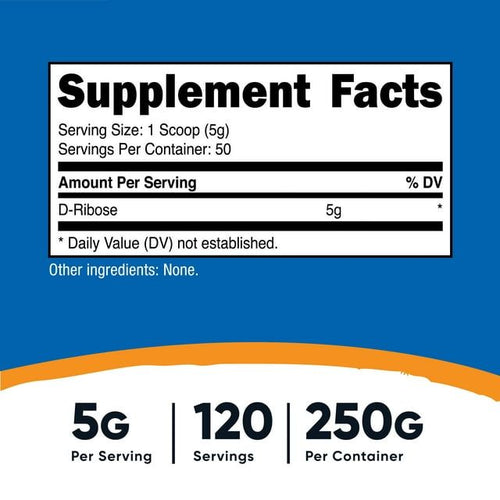 Nutricost Pure D-Ribose Powder (250 Grams) - Non-GMO Supplement EasyOptionXY LLC