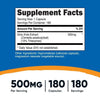 Nutricost Gotu Kola 500 mg, 180 Capsules - Gluten Free, Non-GMO Supplement EasyOptionXY LLC