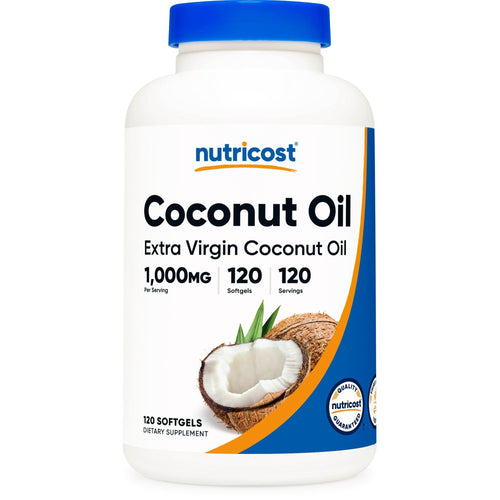Nutricost Coconut Oil Softgels 1000mg, 120 Softgels, Gluten Free and Non-GMO Supplement EasyOptionXY LLC