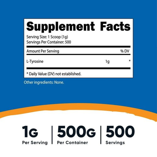 Nutricost L-Tyrosine Supplement Powder 500 Grams - 1000mg Per Serving EasyOptionXY LLC
