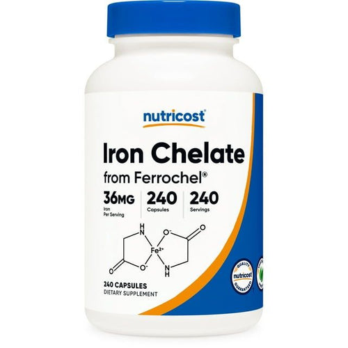 Nutricost Chelated Iron Supplement, As Ferrochel, 36mg, 240 Capsules EasyOptionXY LLC
